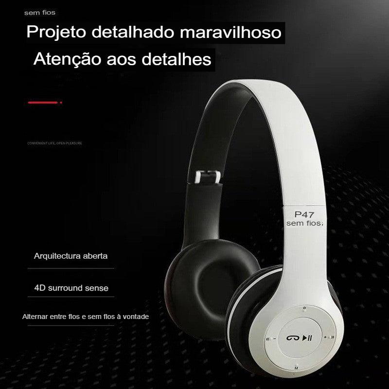 Fone Esportivo Stereo P47RJ Headset 5.0 Bluetooth - FRETE GRÁTIS - lojarijoyshop