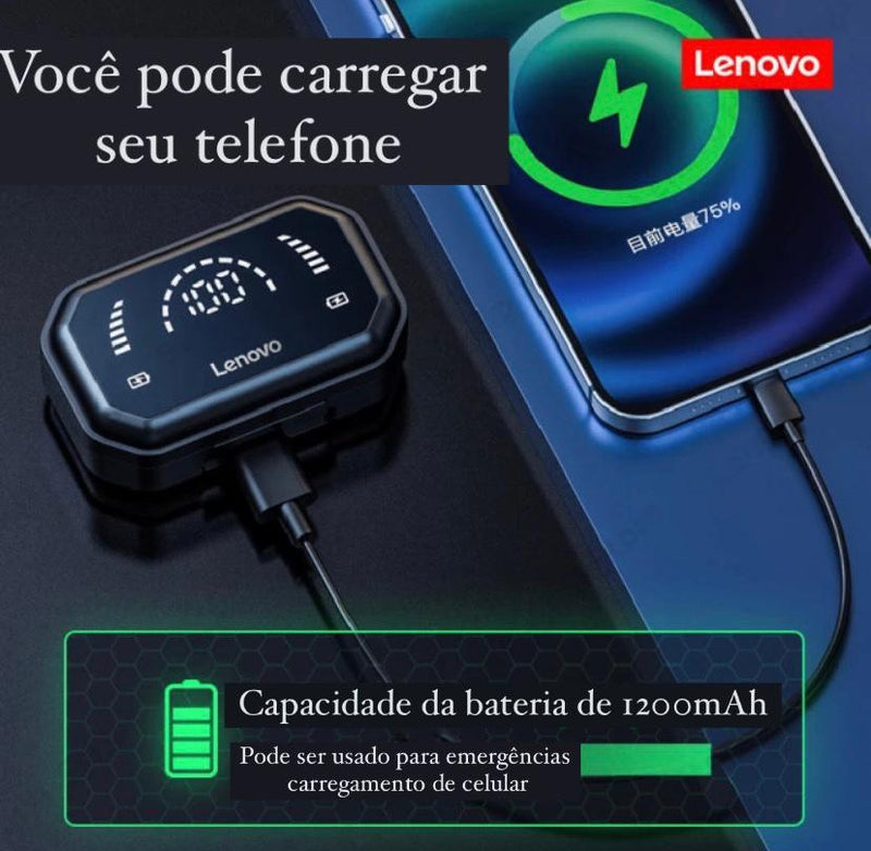 Fone de Ouvido Lenovo Bluetooth 5.0 Alta Fidelidade Com Estojo Grátis. - lojarijoyshop